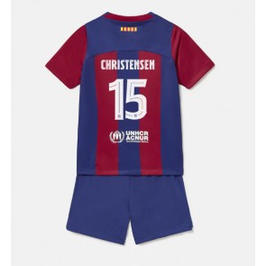 Maillot de foot Barcelona Andreas Christensen #15 Domicile enfant 2023-24 Manches Courte (+ pantalon court)